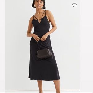 Black backless slip on dress